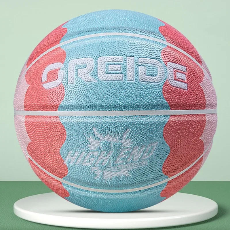 

Size 5 Colorful Basketball Teenagers Indoor Outdoor Wear-resistant Anti-slip Training Ball PU Material High Elastic Basketball