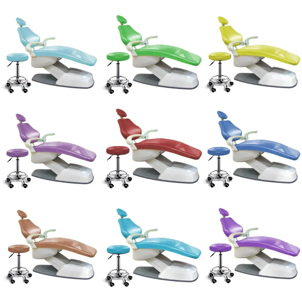 Dental Chair Cover Unit PU Leather 4pcs/set Dental Chair Elastic Waterproof Protective Cover and Dental Chair Cushion Foot Pads