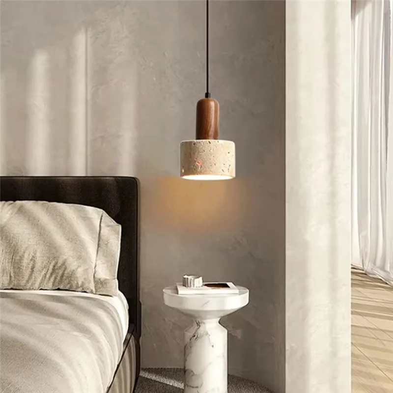 مصباح قلادة LED من WORTHOWN-Yellow Travertine 3 ألوان يعتم 110-240 فولت مصباح معلق شمالي مثالي بجانب السرير والمطعم