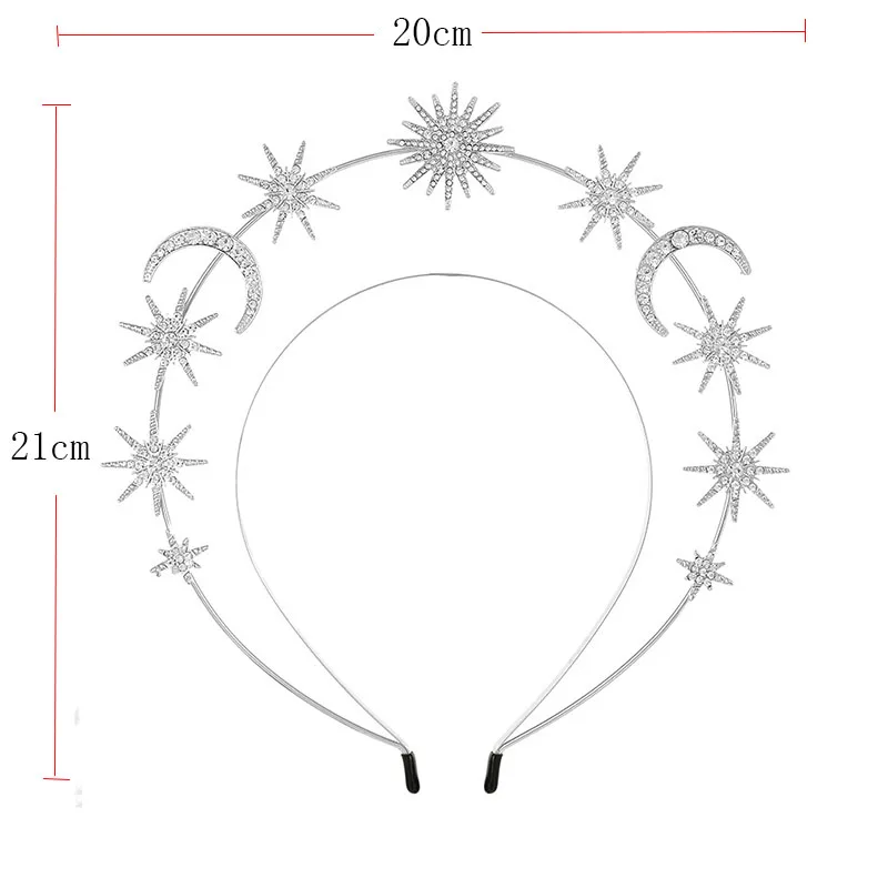 Fashion Metal Moon And Stars Handmade DIY Design Hairband Bridal Crown Wedding Headdress Jewelry