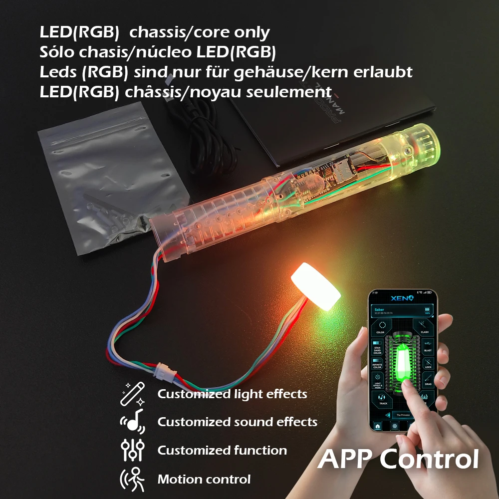 【RABAIS Spéciales】 Kit de tableau de son à puce de sabre laser Noyau RVB All Smooth Swing Electronique 16 couleurs Change Force Blaster Laser Sab