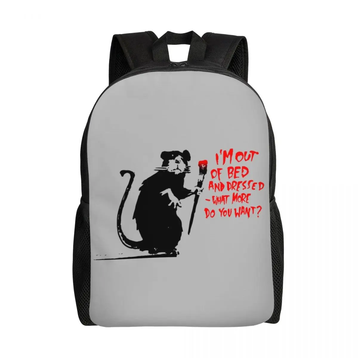 Rat Grafitti Backpack for Girls Boys Banksy Street Pop Art School College Travel Bags Women Men Bookbag Fits 15 Inch Laptop