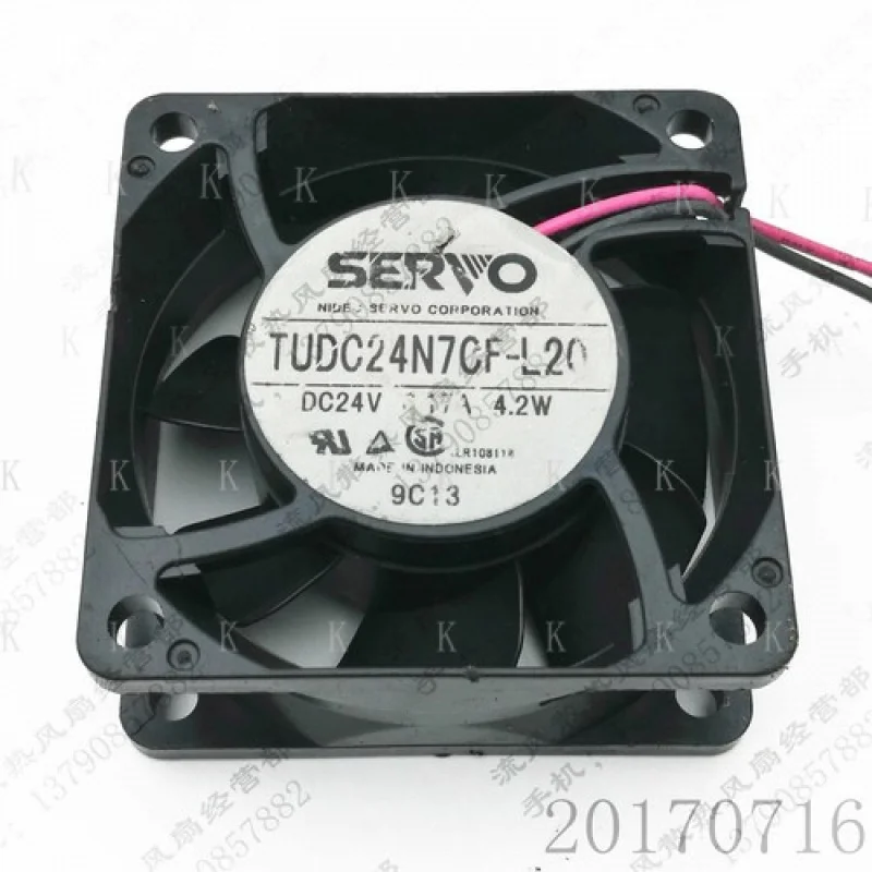 

C ДЛЯ SERVO TUDC24N7CF-L20 6025 DC 24 В 0,17 А 4,2 Вт 6 см 2-проводной инверторный охлаждающий вентилятор