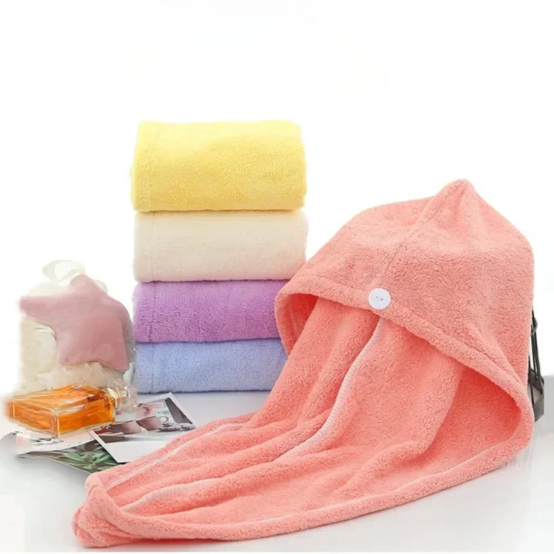 

1PC Towel Bathroom Absorbent Women Adult Quick-Drying Bath Thicker Shower Long Curly Hair Cap Dry Head Hair Towel Microfiber