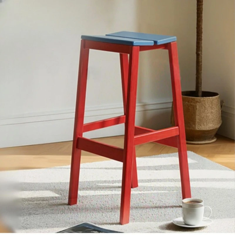 

Living room thickened solid wood high chair dining stool modern dining chair bench