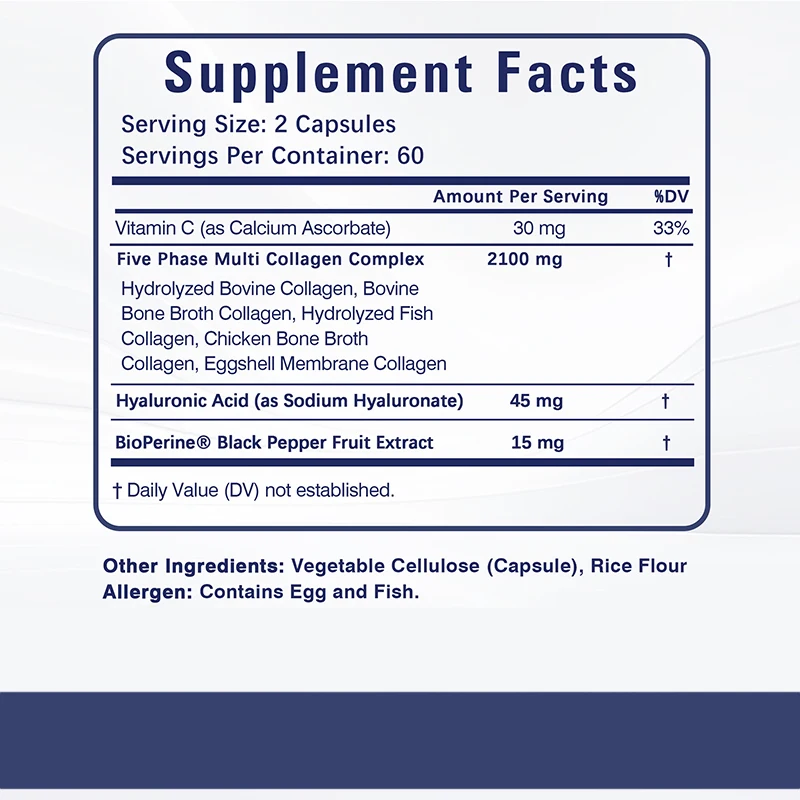 Collagen Capsules - Promotes Healthy Skin, Joints, Hair, Nails, Antioxidants