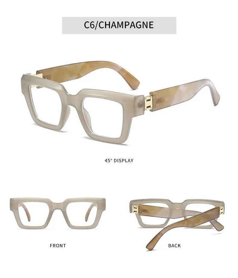 Marke Design Anti Blau Licht Lesebrille Mann High Definition Mode Marmorierung Große Größe Platz frauen Presbyopie Brillen – Detail 11