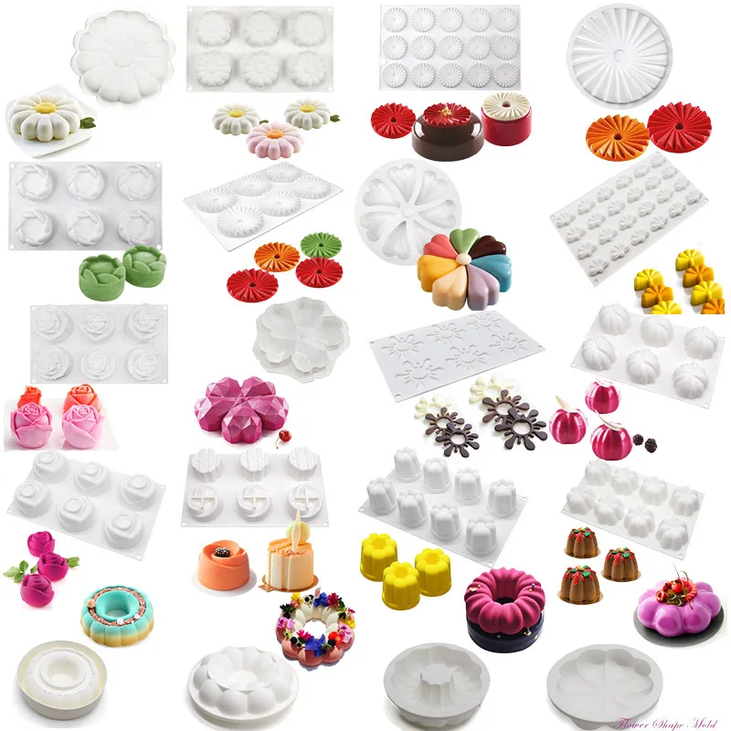 Valentine's Day single 8-inch Rose Flower Mousse cake silicone mold DIY fondant chocolate baking kit