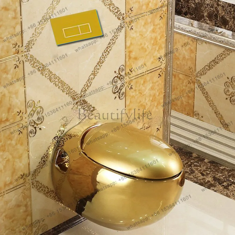 

Gold wall-mounted toilet wall-mounted concealed toilet wall-mounted hidden suspended toilet