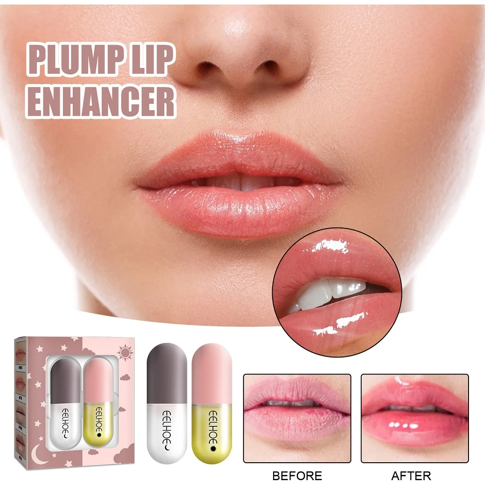 Day and Night Lip Moisturizing Capsules Moisturize and Increase Lip Elasticity, Plump Lips, and Plump Lips