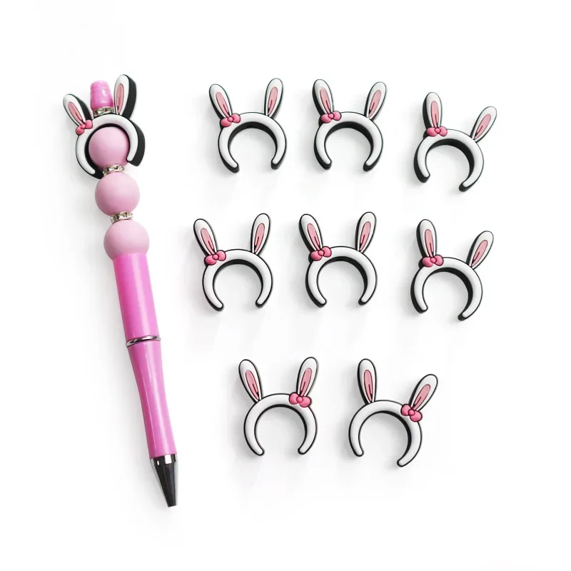 

20pcs New Focal Silicone Beads BPA Free Rabbit Semi-circular Baby Chew Teething Toys DIY Bead pen Jewelry Necklace Accessories