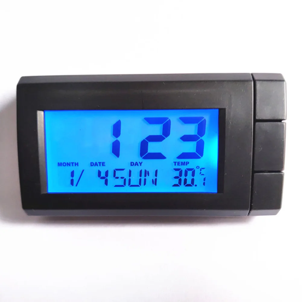 Digital Clock with Temperature Sensor and Calendar Function for Vehicle Dashboard Home Table Desk Blue Backlight