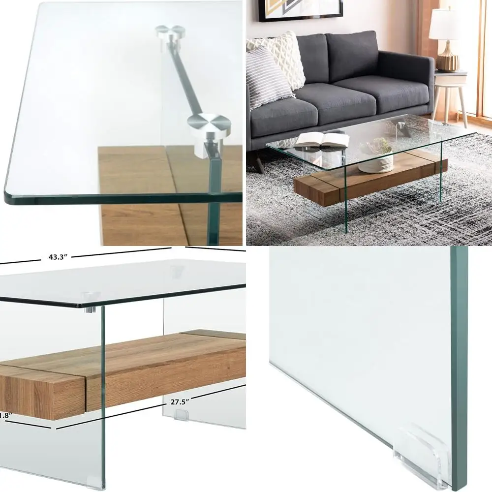 

Natural Brown Glass Coffee Table by Kayley Home