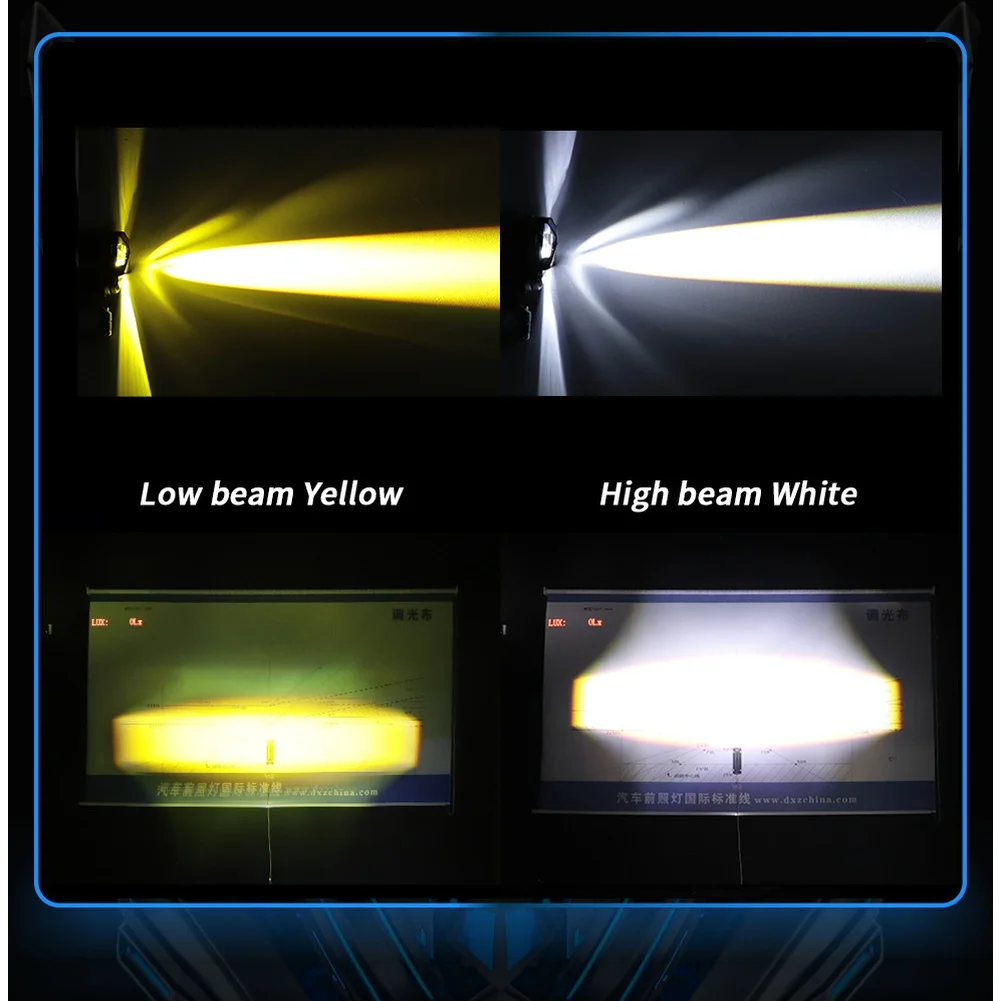 15W Motorcycle for mini Spotlights 6000K White Yellow IP67 Waterproof High Brightness Light for Various Vehicles