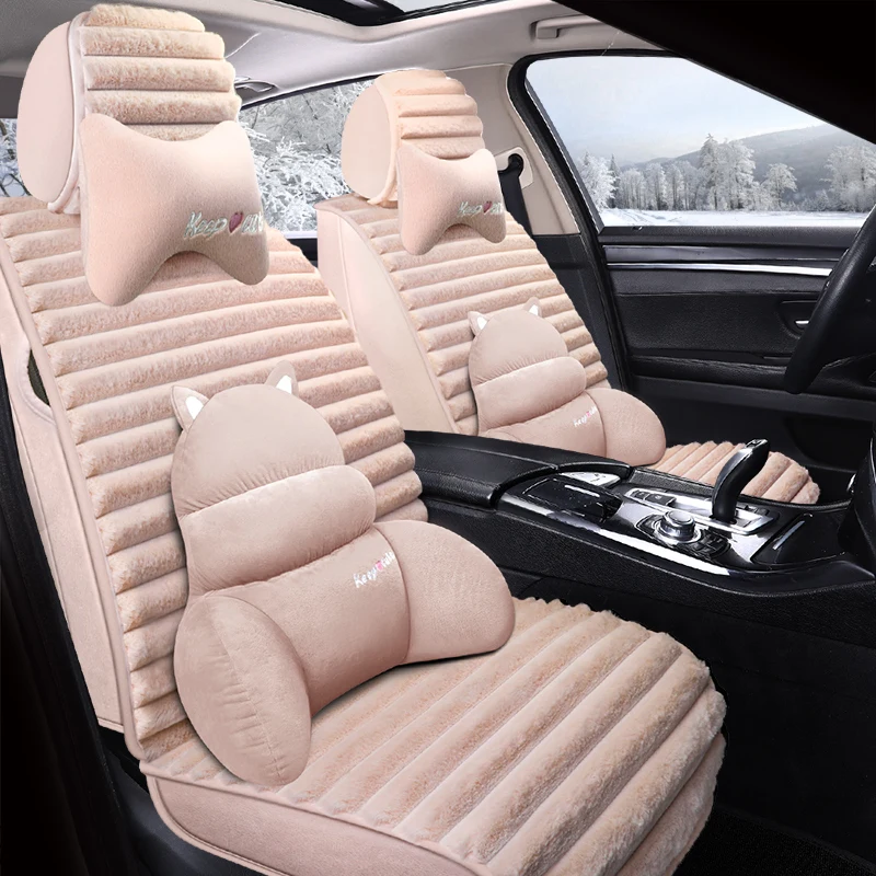 Universal Winter Soft Warm Fur Velvet Pad Interior Accessories Cushion Auto Car Seat Covers