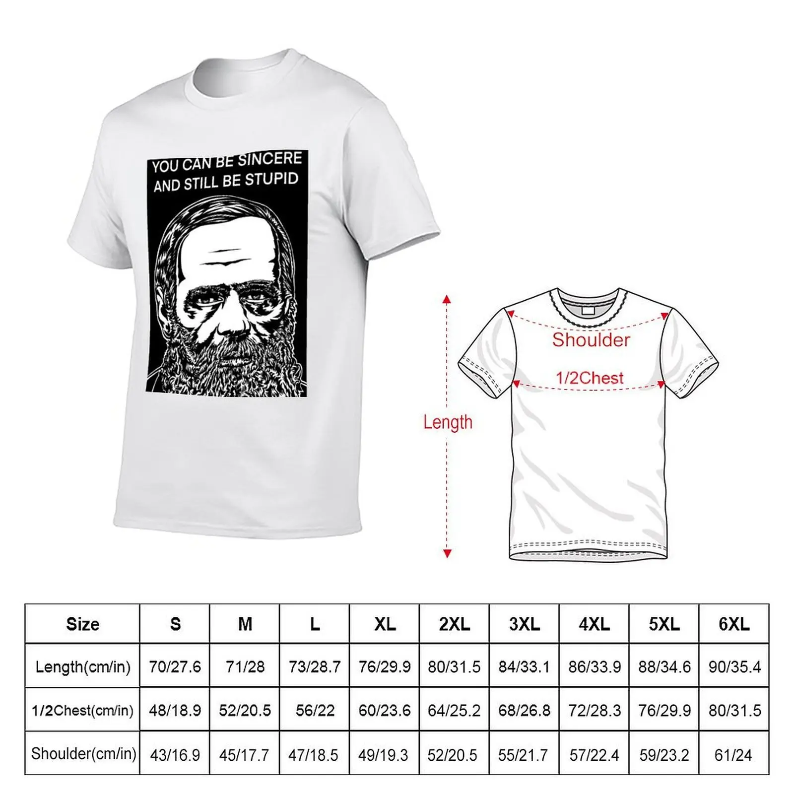 FYODOR DOSTOEVSKY quoting himself .4 - ink portrait T-Shirt sports fans luxury t-shirt luxury clothes men