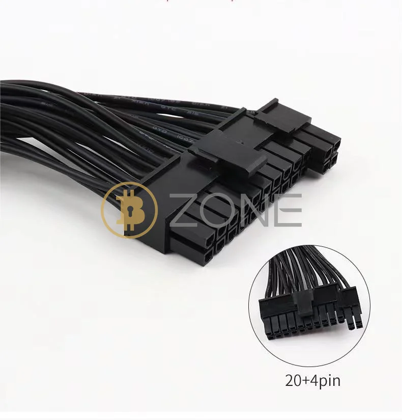 30CM 24Pin tiga kabel mulai daya ATX 20 + 4 Pin 3 catu daya Unit Starter kabel adaptor Motherboard