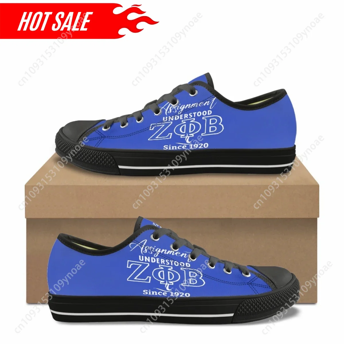 

Classic Low Top Canvas Shoes for Women Outdoor Casual Flat Shoes Hot Zeta Phi Beta Sorority 1920 Print Fashion Comfort Sneakers