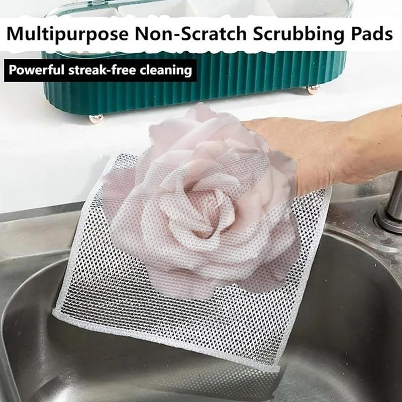 Popular 5/10Pcs Wet Dry Dual Use Polyester Cleaning Cloths Silver Wire Non Scratch for Car Exterior Washing Cleaning