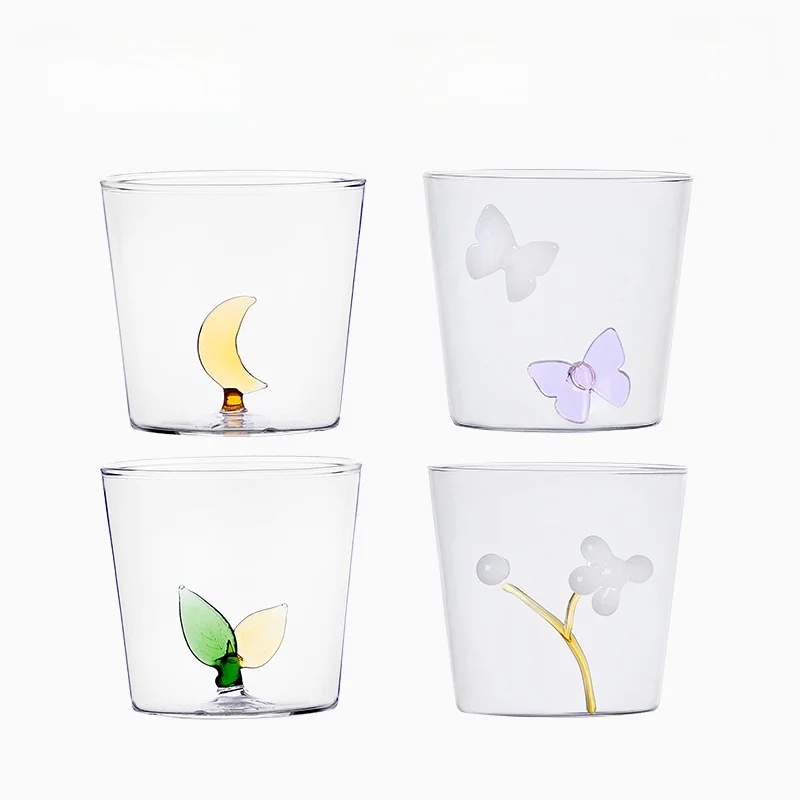 

Ichendorf een Wild Fairy T 3D Plant Glass Cup Cute Heat Resistant Juice Cup Transparent Single Layer Glass Cup Handmade