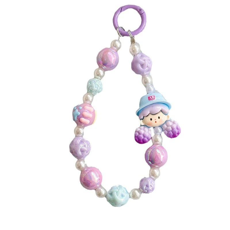 Molinta Beads Mobile Phone Chain Charm Keychain Girl Woman Cell Phone Case Fashion Pendant Key Strap Rope