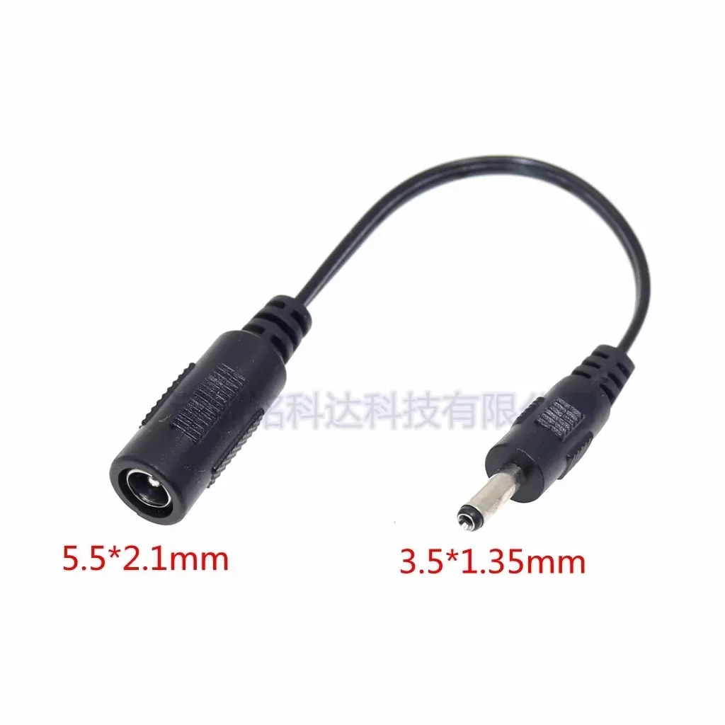For DC adapter cable 5.5 * 2.1mm female to 3.5 * 1.35mm male DC power adapter 3.5 small port to 5.5