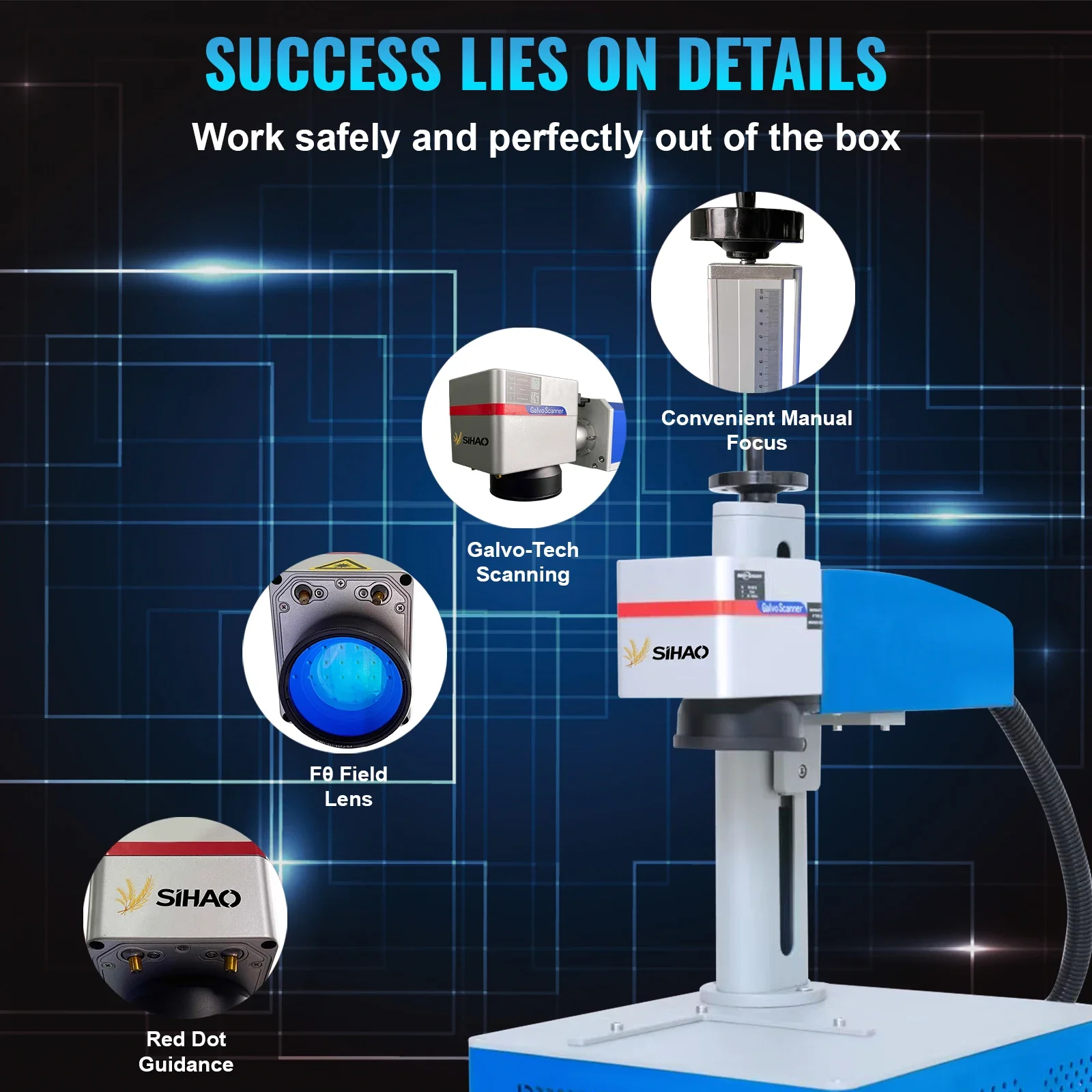 

SIHAO Laser Marking Machine Engraving Machine Metal Stainless Steel Cutting Gold Silver Ring Laser Engraver