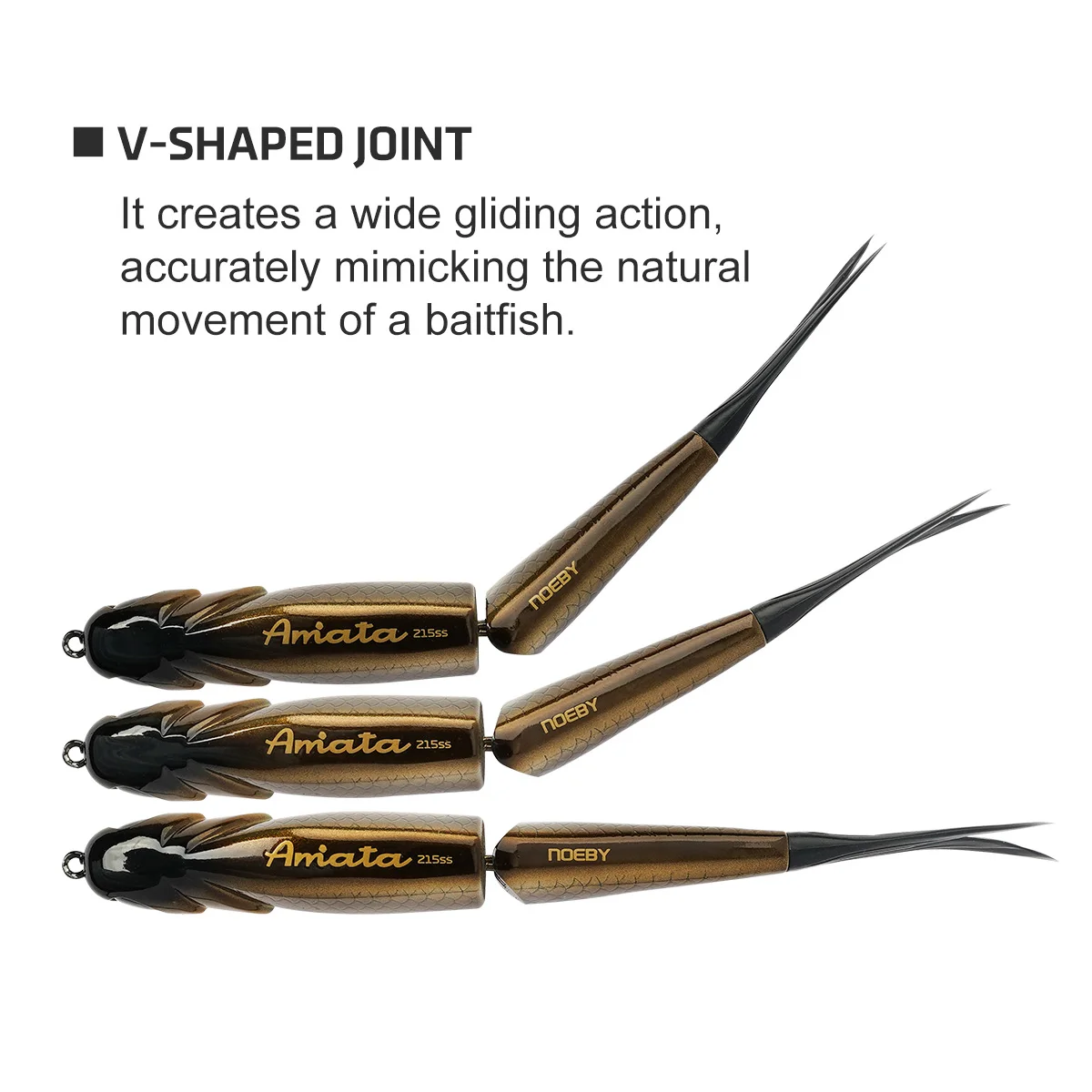 노에비 아마타 쉐드 글라이드 스윔베이트 215mm 73g 슬로우 싱킹 조인트 베이트 배스 ... - 3