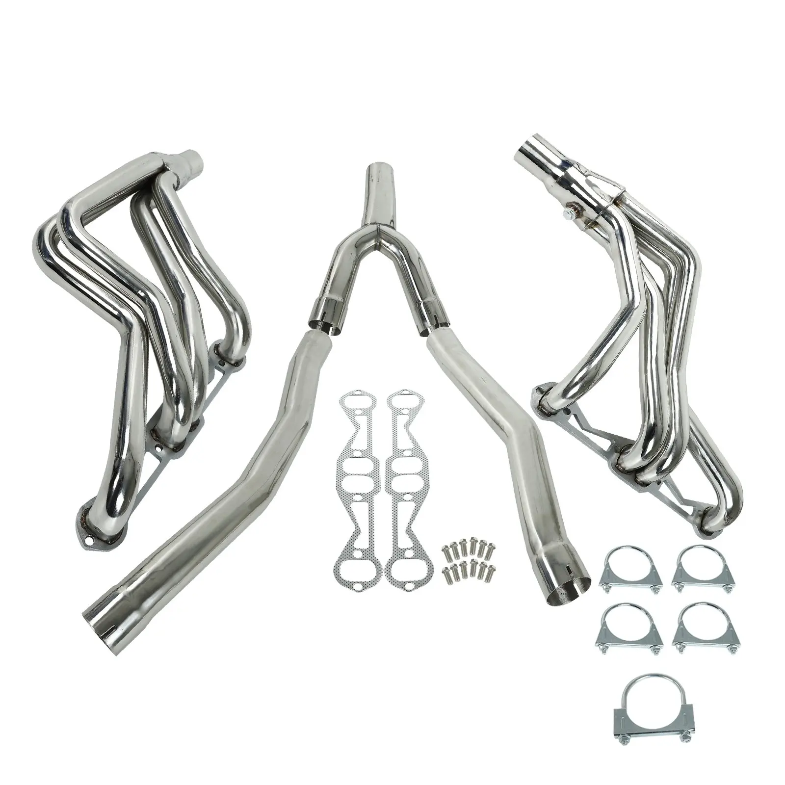 New Exhaust Pipe Stainless Steel for 82-92 Camaro/Firebird SBC Auto Full Length Exhaust Header Manifold + Y-Pipe EH28952