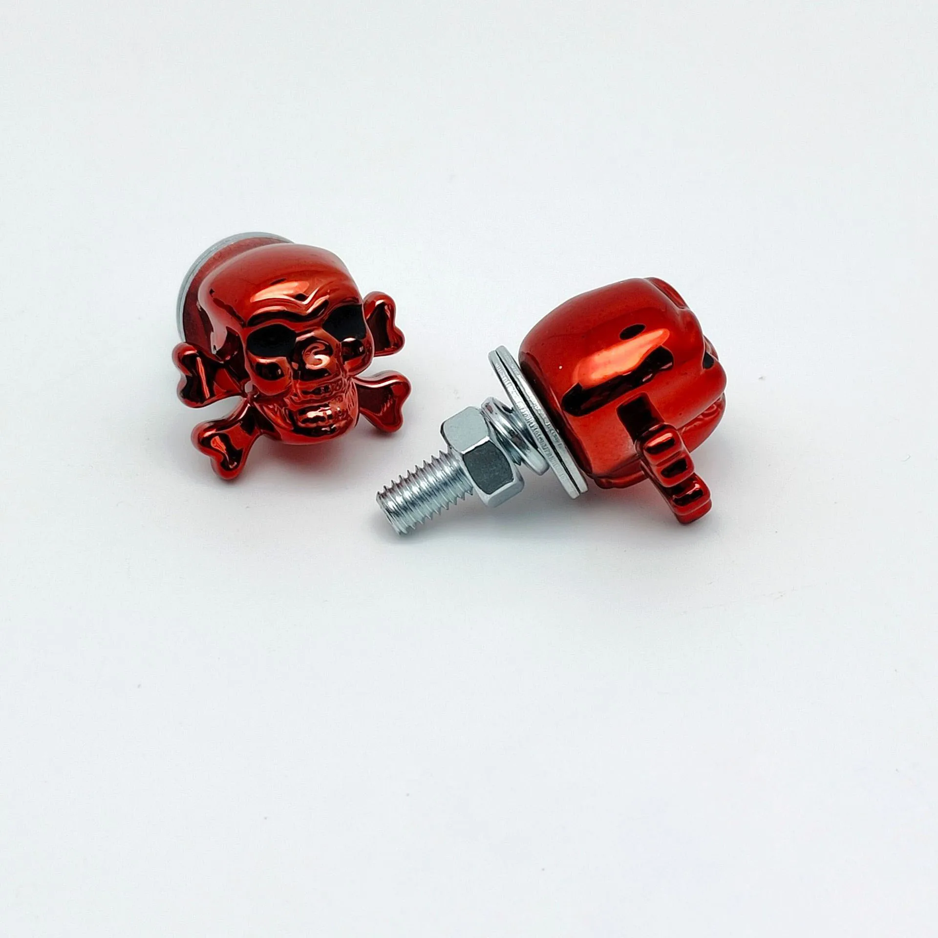 1 Pair Motorcycle Skull License Plate Frame Bolts Screws License Plate Screws With Bone Head Standard For 6mm Bolts