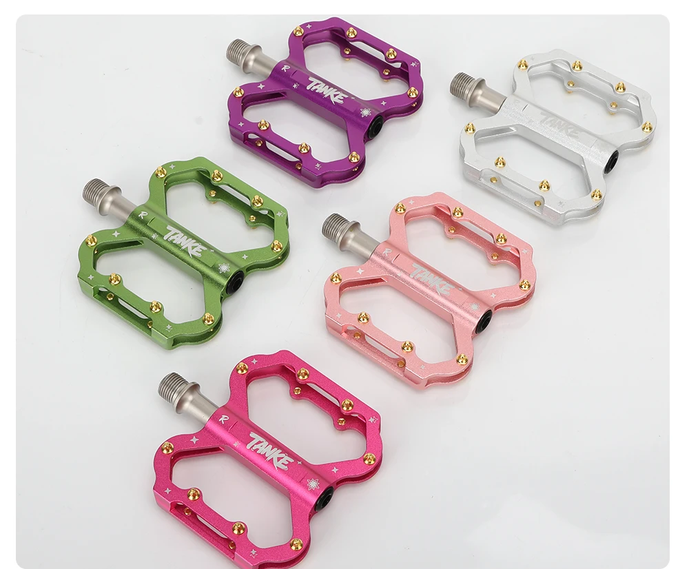 TANKE Fahrradpedale, 3 gedichtete Lager, (8 rutschfeste Stifte/Seiten) für MTB, Rennräder, Falträder, ultraleichte Pedale aus Aluminiumlegierung – Detail 9