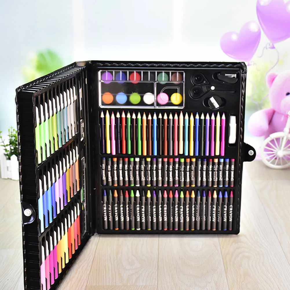 150 Pcs Kids Art Set Children Drawing Set Water Color Pen Crayon Oil Pastel Painting Drawing Tool Art Supplies Stationery Set