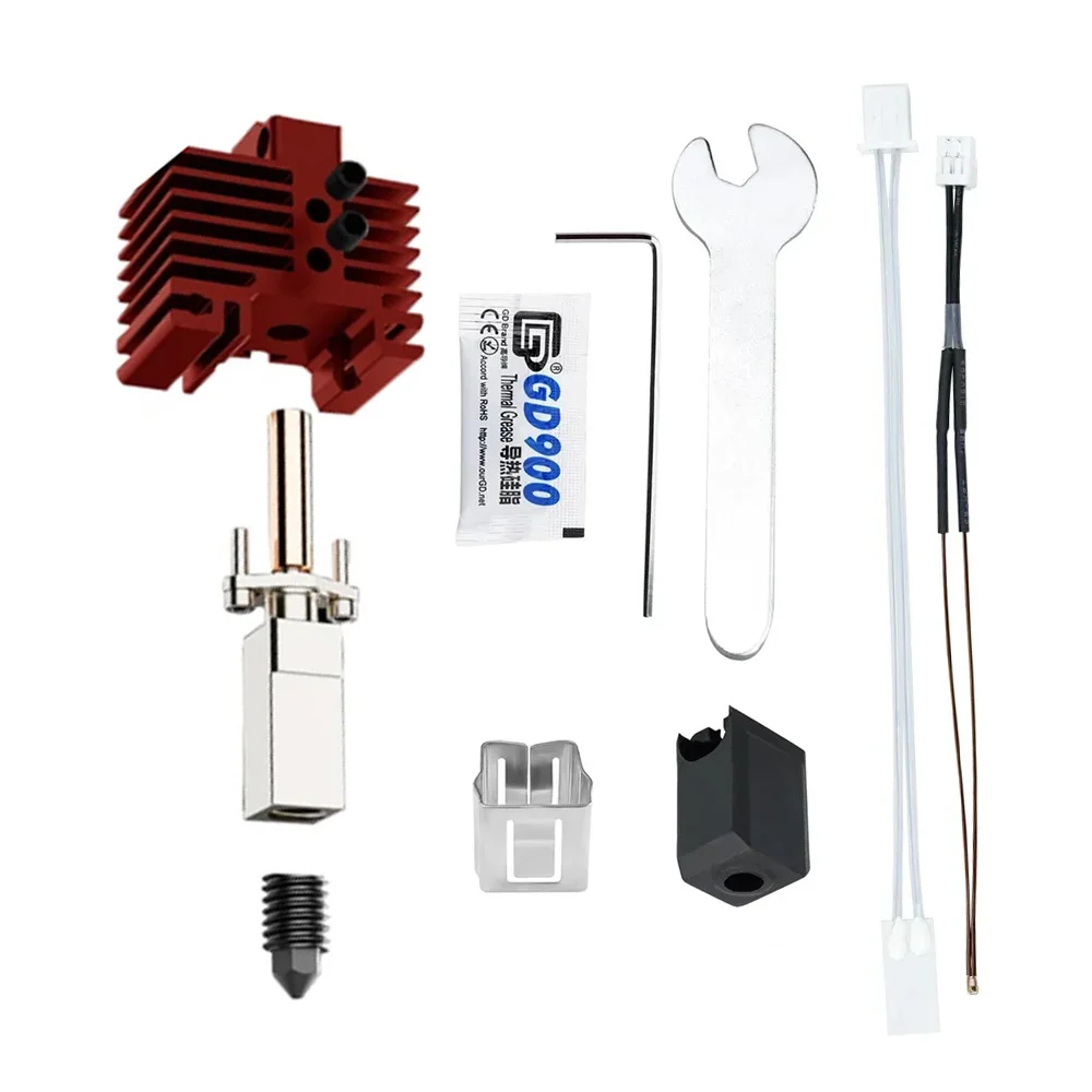 Upgrade V2 Hotend-Kit für Bambu Lab P1P X1 P1S X1C: Hotend-Thermistor, Bimetall-Hals, Bambulab-Düse aus gehärtetem Stahl, Druckkopf