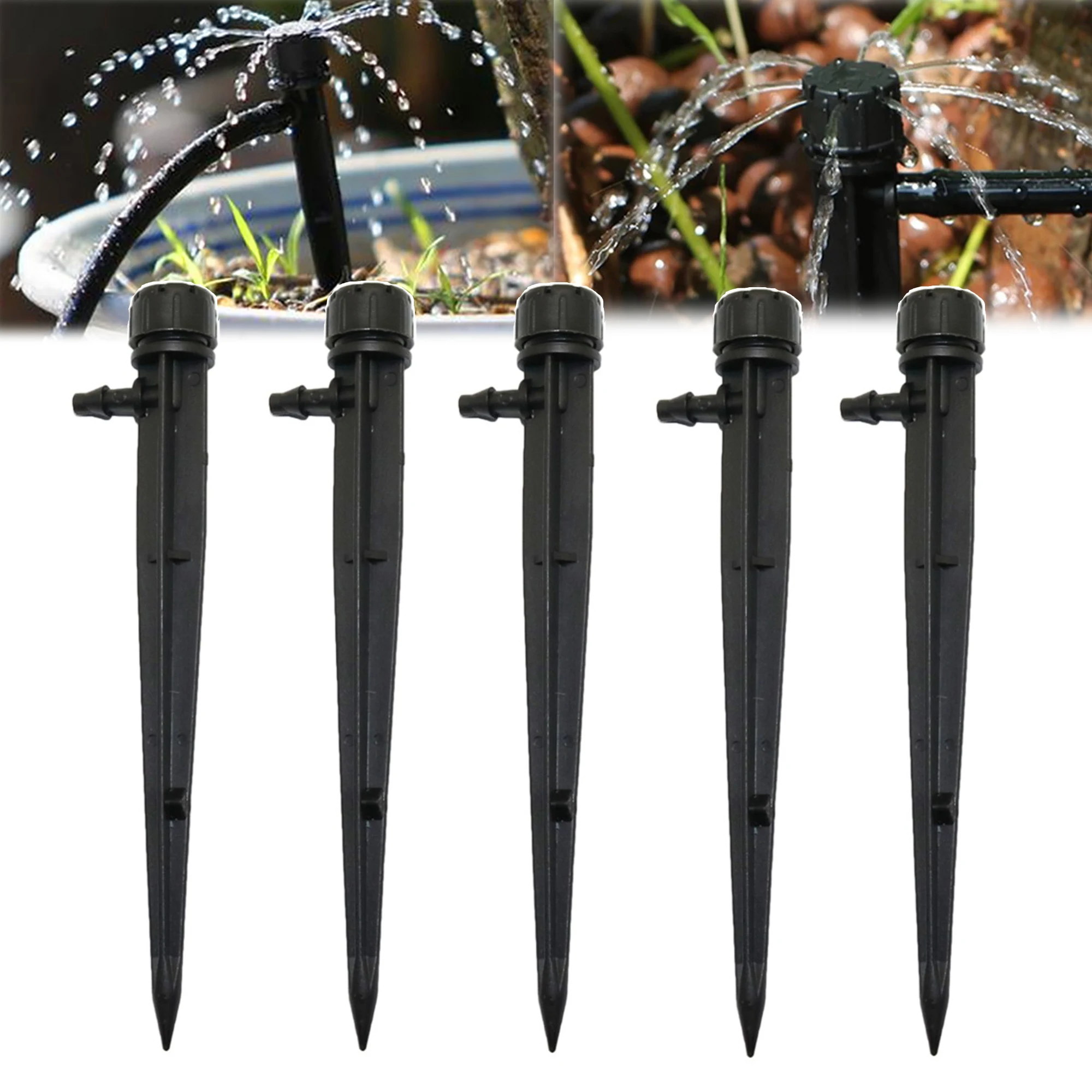 50Pcs Adjustable 8 Hole Spiked Dripper Garden Sprinkler Drip Irrigation Stake Emitters Greenhouse Plant Watering Device Tool