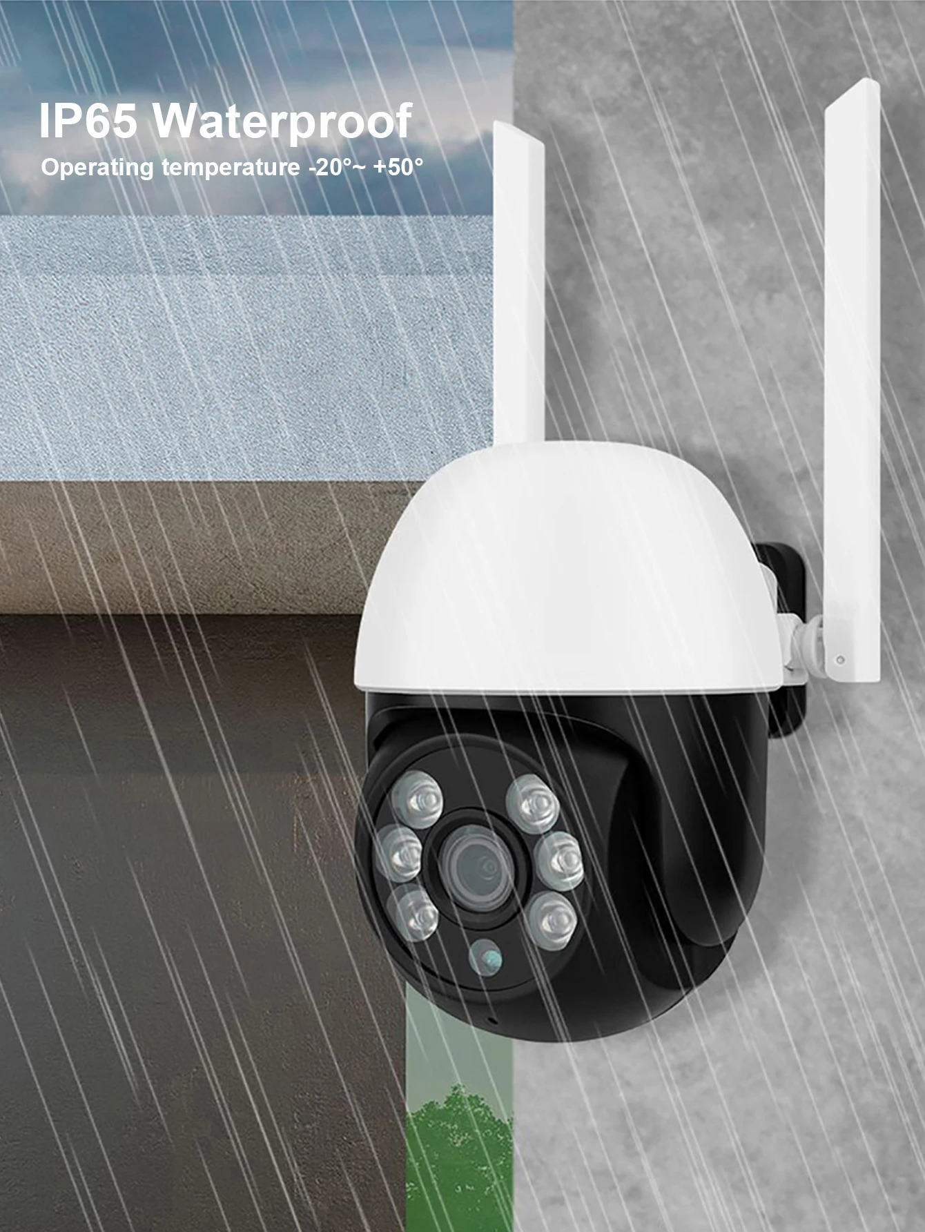 3MP 5G WiFi كاميرا الأمن ضوء لمبة مع 6-LED للرؤية الليلية PTZ وظيفة للمراقبة المنزلية مقاوم للماء