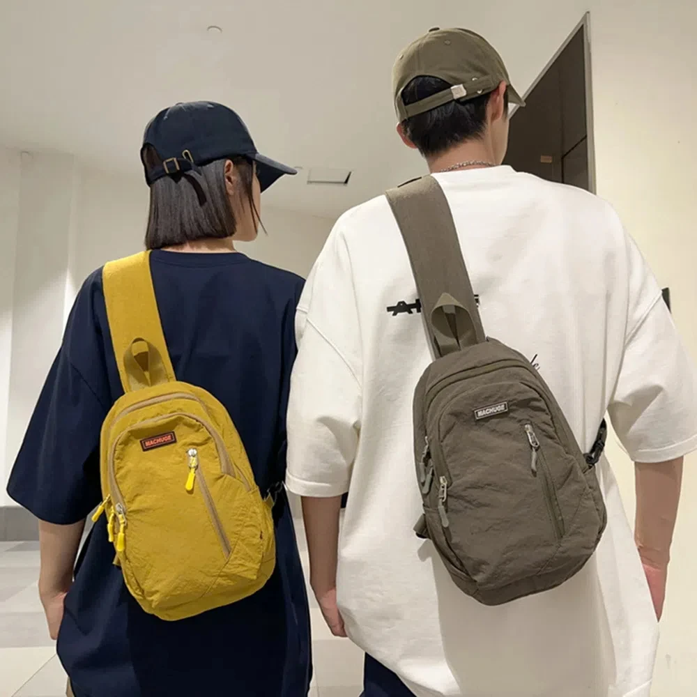 

Portable Casual Men Chest Bag Nylon Adjustable Strap Sling Backpack Large Capacity Multifunctional Shoulder Bag Unisex
