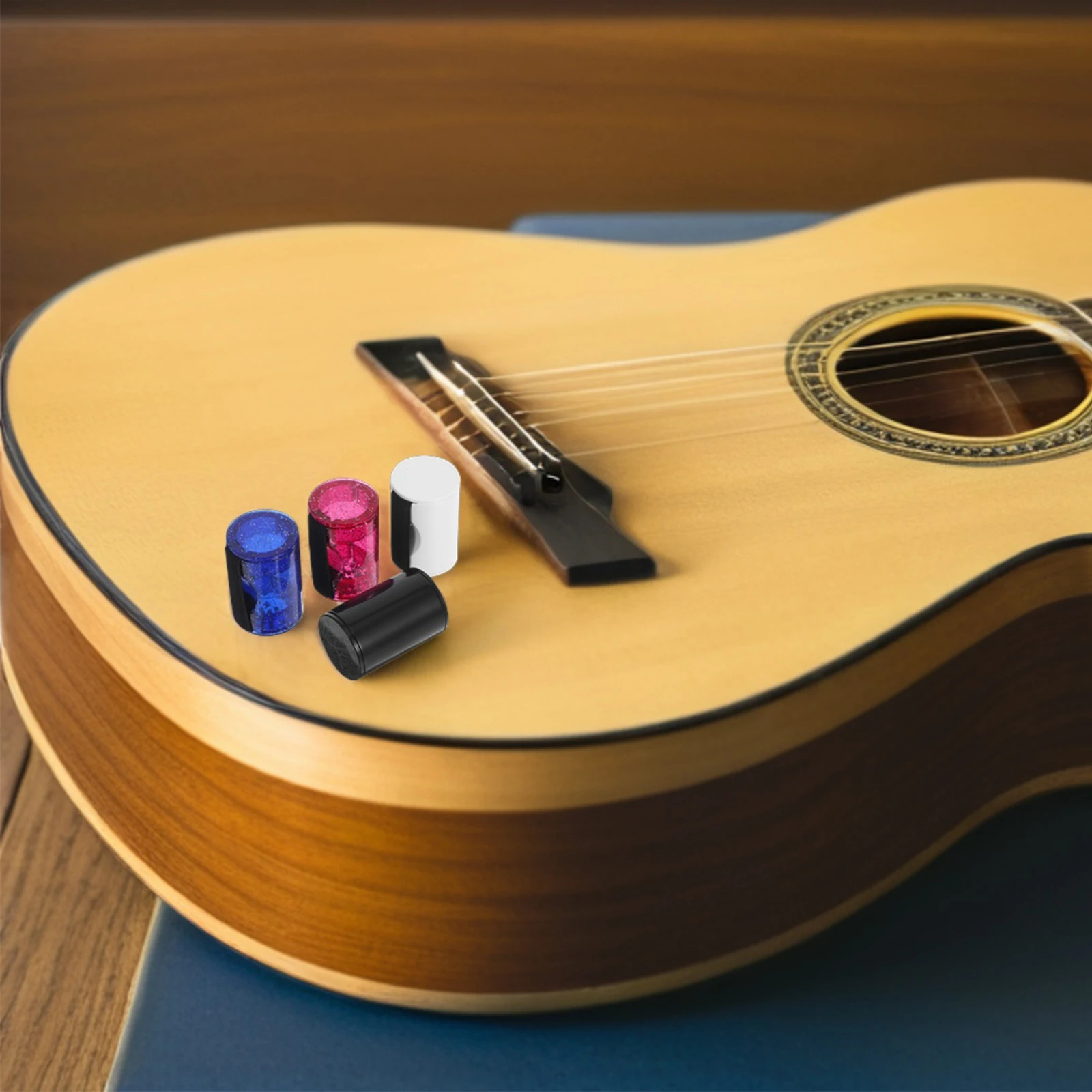 

4pcs Finger Shaker Percussion Instrument Unique Design Steel Ball Durable Material Ukulele Guitar Mandolin for Street