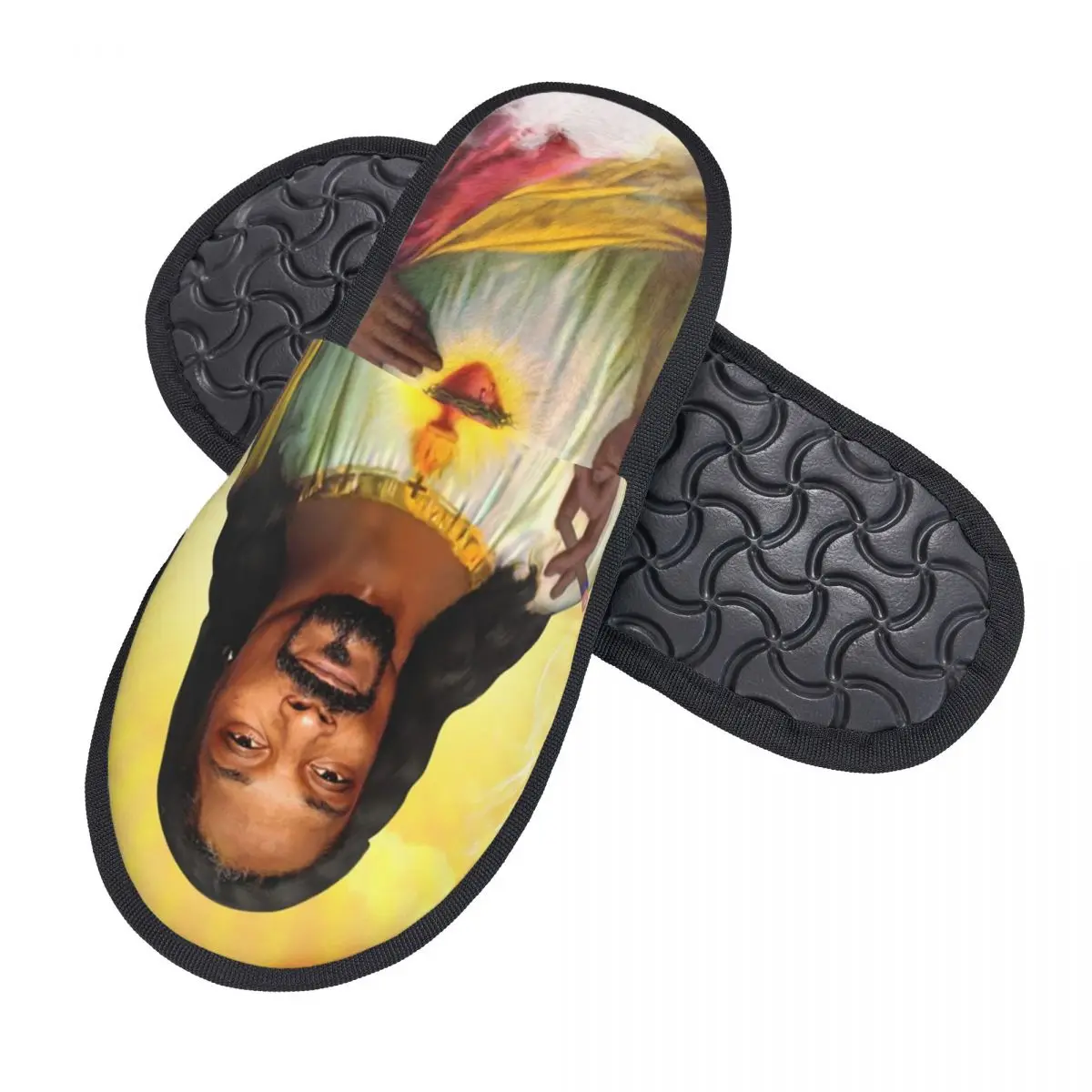 Personalized Saint Jesus Snoop Dog House Slippers Women Cozy Memory Foam Slip On Spa Slipper Shoes