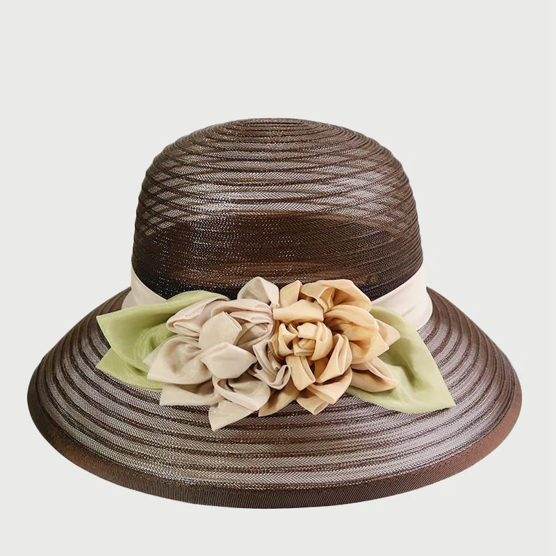 2023High quality flower Bucket Hat For women New breathable basin hat female elegant sunshade fisherman hat summer sunscreen hat