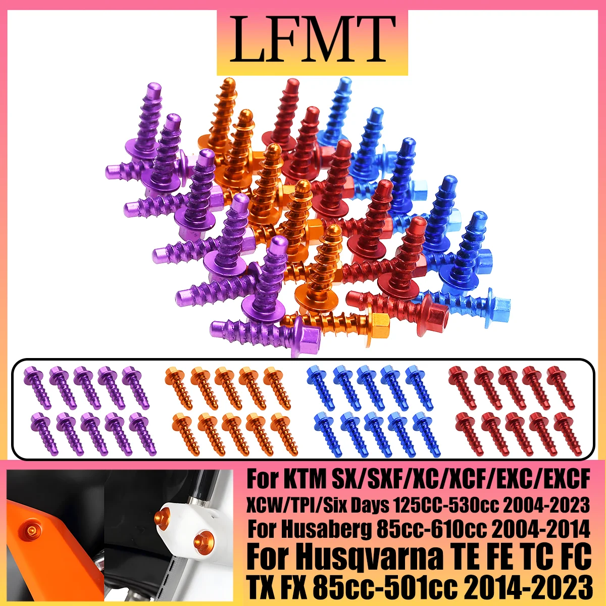 

10Pcs CNC Motorcycle Self Tapping Screw Bolt Kit For KTM SX SXF XC XCW XCF EXC EXCF 125-530 2004-2021 2022 2023 Universal Parts