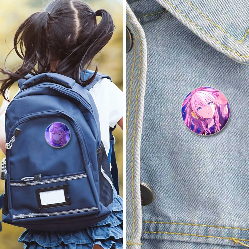 58mm Megurine Luka cartoon badge cosplay game brooches handmade exquistie enamel pins for clothes backpack jewelry accessories