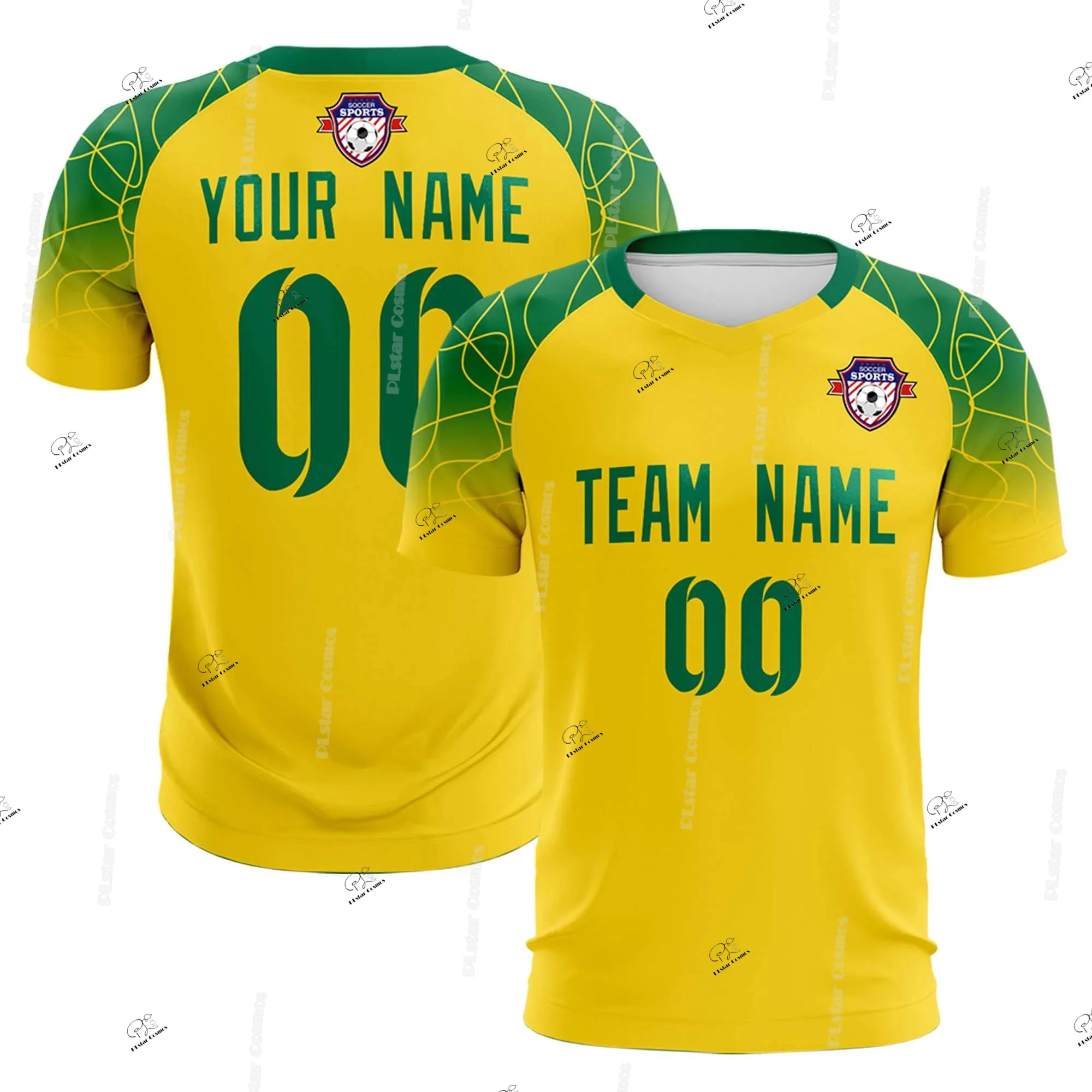 Custom Name Gradient Multicolour Football Team Suits Soccer Jersey T-Shirts Vintage Retro 3DPrint Harajuku Summer Short Sleeve 0