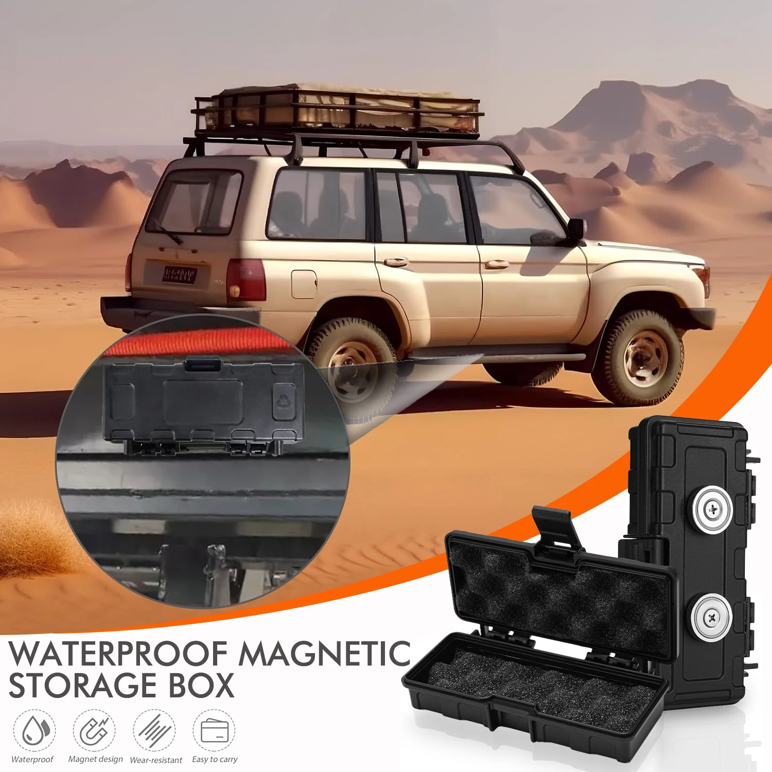 Hide Key Holder For Car Magnet Key Hider Car Key Holders Rust-Proof Mini Tool Box Anti-Collision Lining Secure Storage For Car