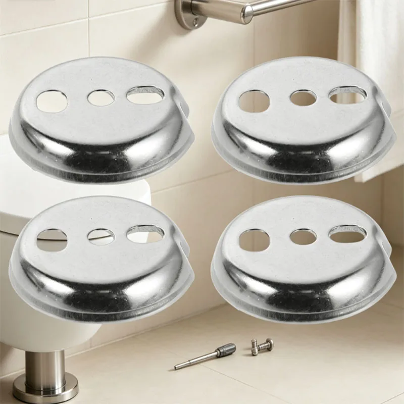 4pcs Towel Bar Mounting Bracket Bathroom Hardware Stainless Steel Flage Towel Bar Replacement Parts Mount Plate For Easy Install