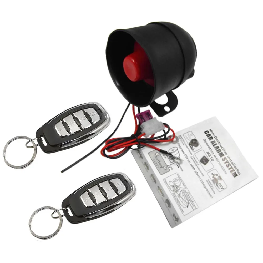 

Universal 12V Car Alarm Devices One Way Car Burglar Alarm Security Protection With 2 Remote Control For Car Motorcycle Truck Bus