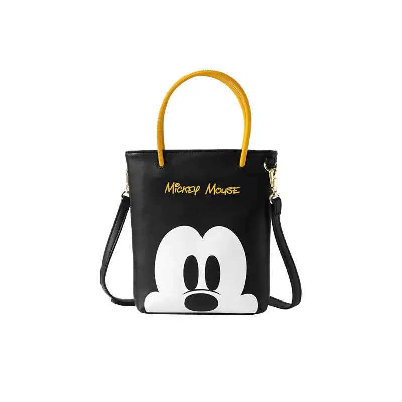 Disney Fashion Shoulder Bag PU Leather Women\'s Cartoon Print Crossbody Bag Mickey Student Commuting Waterproof Handbag Girl Gift