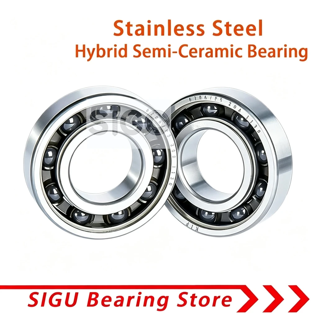 2Pcs 4Pcs 10Pcs High Speed Stainless Steel Hybrid Semi-Ceramic Bearing 6200 6201 6202 6203 6204 6205-2RS