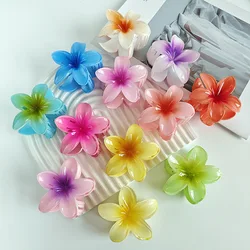 Red Flower Hair Clips for Women Trendy Sweet Hair Claws Crab Clamp Barrettes Mujer Hawaiian Headwear Girls Hair Accessories