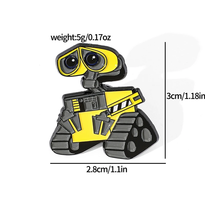 Disney cartoon character walle metal badges,EVE robot mobilization pin backpacks accessories Lapel pins adornment Holiday gifts