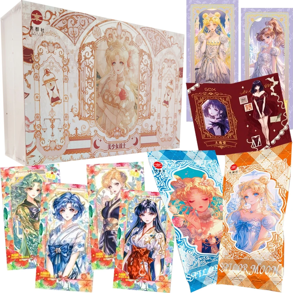 Sailor Moon Magical Girl Collection Cards Hino Rei Tsukino Usagi Retro Elegant Special-shaped Enamel Cards Gifts for Fan Friends